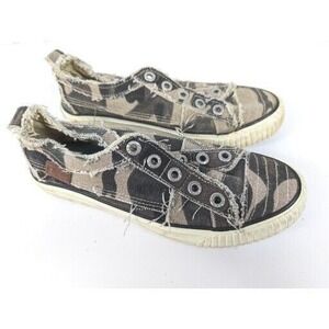 Blowfish Malibu Shoes Womens 7 Camouflage Canvas Play Natural Y2K Slip On Casual